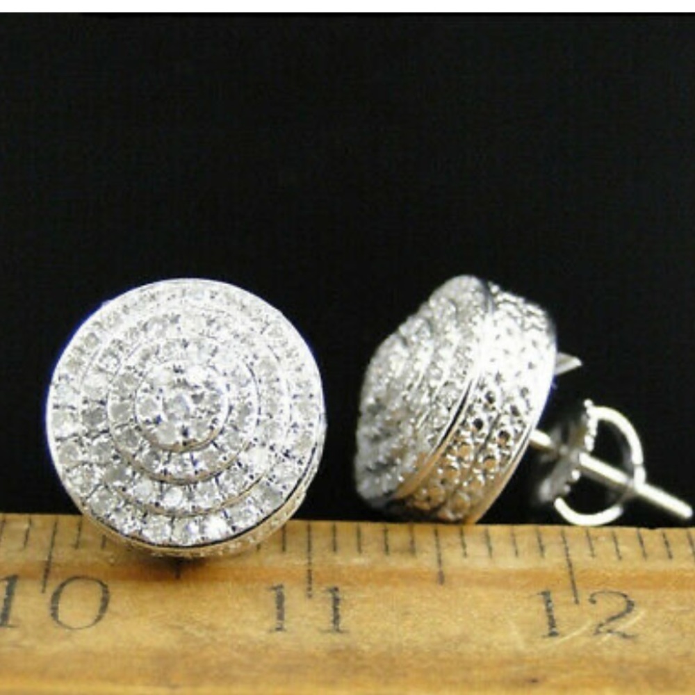 New Sterling silver diamond stud earrings